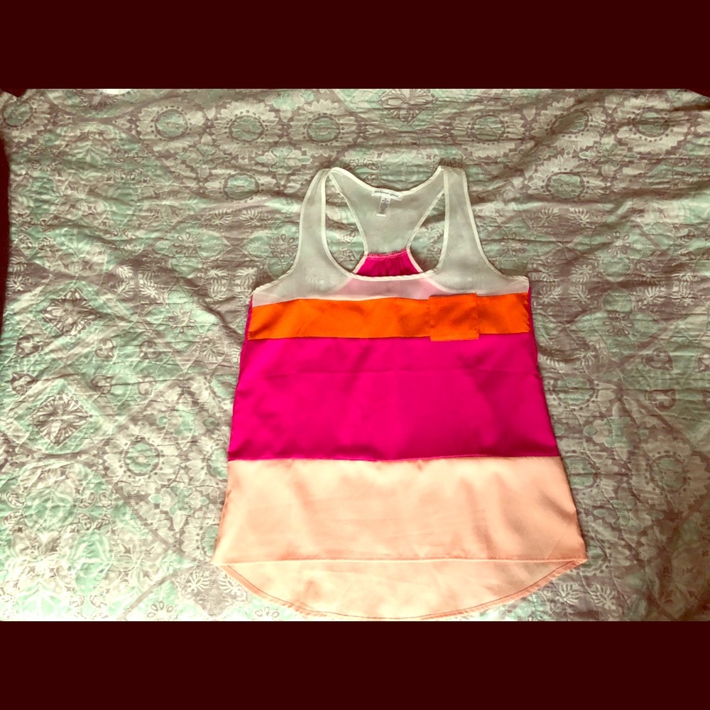 Color block tank hi low